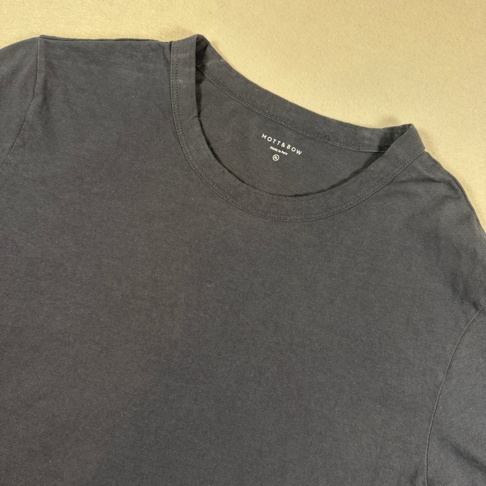 Mott & Bow T-Shirt Mens XL Black Crew Neck Pima Cotton Casual Minimalist Basic